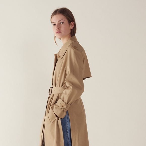 sandro long belted coat